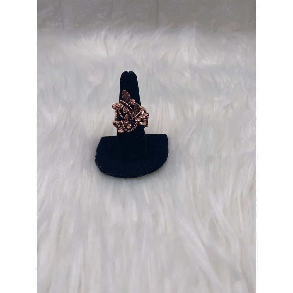 Paparazzi‎ Jewelry Full Of Flutter Copper Ring Stretch Band Butterfly For Women